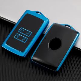 Husa cheie renault megane kadjar captur clio smartkey 4 butoane tpu albastra