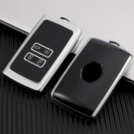 Husa cheie renault megane kadjar captur clio smartkey 4 butoane tpu gri