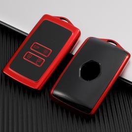 Husa cheie renault megane kadjar captur clio smartkey 4 butoane tpu rosie