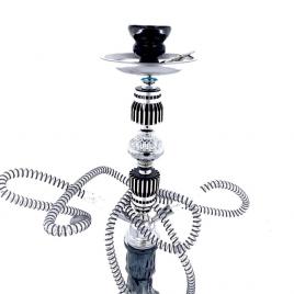 Narghilea Hookah Black Pyramid, cu 2 furturi, 55 cm, neagra, DIMITRIS-184