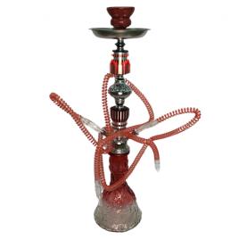 Narghilea Hookah Red Piramyd, 2 furtun, rosie, 55 cm, DIMITRIS-198