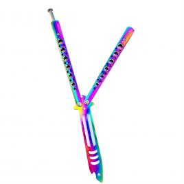 Briceag Butterfly Balisong Colored Shark, CS:GO, 24 cm, Pentru Antrenament, Fade, fara tais