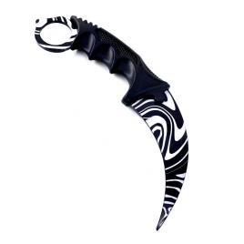 Cutit Karambit Hypnotic Zebra, Cs G0 cu teaca si snur  SPINNER, 19 cm