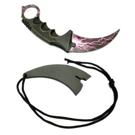 Cutit Karambit Purple Strike CS:GO, fara tais, pentru antrenament, teaca, mov, DIMITRIS-221