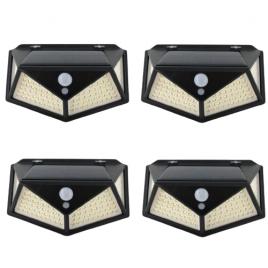 Pachet promo 4 lampi solare de perete, 114/222 LED-uri 2400 mAh, 700LM-1300LM