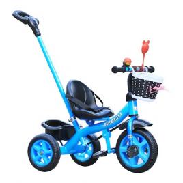 Tricicleta cu pedale, maner parental, pentru copii 2-5 ani, Bleu