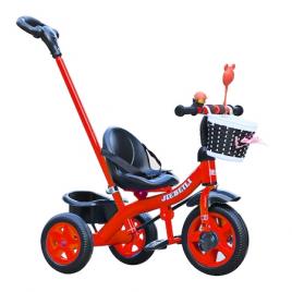 Tricicleta cu pedale, maner parental, pentru copii 2-5 ani, Rosie