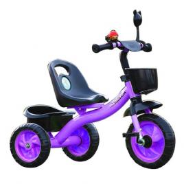 Tricicleta mov cu pedale si centura de siguranta pentru copii 2-5 ani