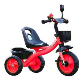 Tricicleta rosie cu pedale si centura de siguranta pentru copii 2-5 ani