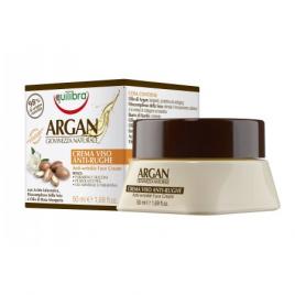 Argan Crema de Fata Anti-rid cu Acid Hialuronic, Fitocomplex din Soia si Ulei de Macese, Equilibra, 50 ml