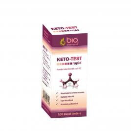 KETO - TEST, Benzi De Testare Rapida a Corpilor Cetonici Din Urina (cetonurie), 100 Benzi De Testare