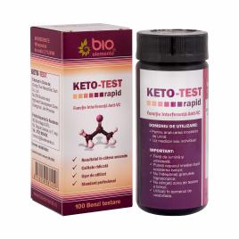 Set Benzi De Testare Rapida a Corpilor Cetonici Din Urina, Keto Test, Bio Elemente, 100 bucati
