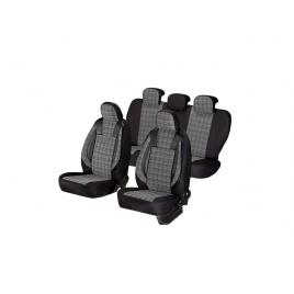 Huse scaune auto   VOLKSWAGEN SHARAN  Dalauto    Luxury  Piele ecologica Negru + Gri Textil