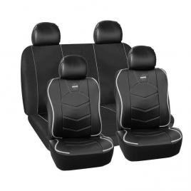 Huse scaune auto Volkswagen Passat B6  Dalauto piele ecologica negru cu ornamente gri 11 Bucati