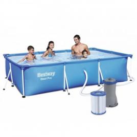 Piscina Bestway cadru metalic pompa si cartus filtrant 300 x 201 x 66cm dreptunghiulara