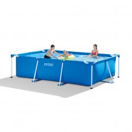 Piscina cu cadru metalic Intex dimensiune 300 x 200 x 75 cm forma dreptunghiulara confectionata din 3 straturi pentru rezistenta si durabilitate ideala pentru toata familia