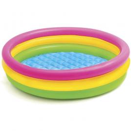 Piscina gonflabila copii din vinil cu 3 inele gonflabile - INTEX Sunset Glow - 114 x 25 cm - ITX-06