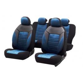 Set huse scaune auto  cu insertii de piele ecologica Diamond 11 pieseDalauto albastru