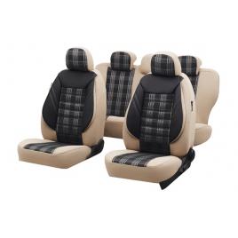 Set huse scaune auto  cu insertii de piele ecologica Sport 11 pieseDalauto Bej