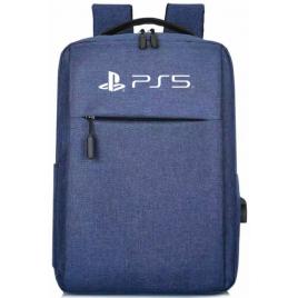 Ghiozdan de Voiaj Pentru Consola PS5, PS4, Adaptor USB Extern, Material Textil, 41x28x12 CM, Albastru