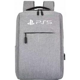 Ghiozdan de Voiaj Pentru Consola PS5, PS4, Adaptor USB Extern, Material Textil, 41x28x12 CM, Gri