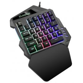 Mini Tastatura de Gaming Universala pentru o Mana, Mecanica, Compatibila Universal, PC, Smartphone, Android, IoS, Lumini RGB, Conectare USB, 35 Taste Programabile, 26x20x5 cm