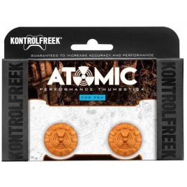 Set 2 Bucati Thumbgrip din Silicon Performance KontrolFreek ATOMIC, Thumbstick Accesoriu Controller PS5, PS4, Crestere Acuratete si Confort, Portocaliu