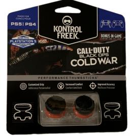 Set 2 Bucati Thumbgrip din Silicon Performance KontrolFreek CoD Black OPS Cold War, Thumbstick Accesoriu Controller PS5, PS4, Crestere Acuratete si Confort, Negru
