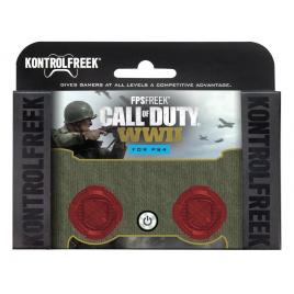 Set 2 Bucati Thumbgrip din Silicon Performance KontrolFreek CoD World War 2, Thumbstick Accesoriu Controller PS5, PS4, Crestere Acuratete si Confort, Rosu