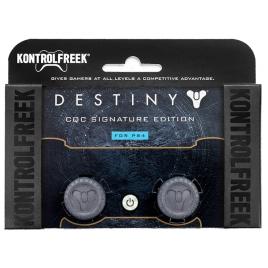 Set 2 Bucati Thumbgrip din Silicon Performance KontrolFreek Destiny CQC Signature, Thumbstick Accesoriu Controller PS5, PS4, Crestere Acuratete si Confort, Gri