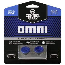 Set 2 Bucati Thumbgrip din Silicon Performance KontrolFreek OMNI, Thumbstick Accesoriu Controller PS5, PS4, Crestere Acuratete si Confort, Albastru