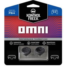 Set 2 Bucati Thumbgrip din Silicon Performance KontrolFreek OMNI, Thumbstick Accesoriu Controller PS5, PS4, Crestere Acuratete si Confort, Negru