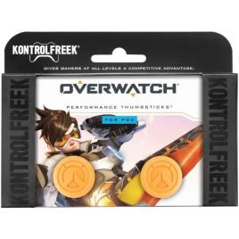Set 2 Bucati Thumbgrip din Silicon Performance KontrolFreek Overwatch, Thumbstick Accesoriu Controller PS5, PS4, Crestere Acuratete si Confort, Portocaliu