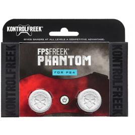 Set 2 Bucati Thumbgrip din Silicon Performance KontrolFreek PHANTOM, Thumbstick Accesoriu Controller PS5, PS4, Crestere Acuratete si Confort, Alb