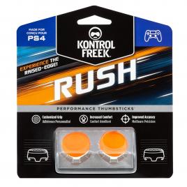 Set 2 Bucati Thumbgrip din Silicon Performance KontrolFreek Rush, Thumbstick Accesoriu Controller PS5, PS4, Crestere Acuratete si Confort, Portocaliu