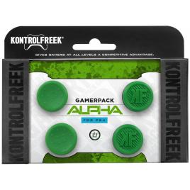 Set 4 Bucati Thumbgrip din Silicon Performance KontrolFreek Gamerpack ALPHA, Thumbstick Accesoriu Controller PS5, PS4, Crestere Acuratete si Confort, Verde