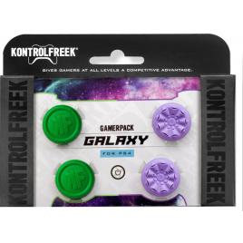 Set 4 Bucati Thumbgrip din Silicon Performance KontrolFreek Gamerpack Galaxy, Thumbstick Accesoriu Controller PS5, PS4, Crestere Acuratete si Confort, Verde si Mov