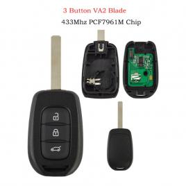 Cheie cu telecomanda renault 3 butoane pcf7961m lamela va2