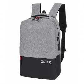 Set ghiozdan scoala smart Giftx Brick Black, cu USB extern