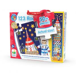 Puzzle inalt de podea 51 piese - racheta 123