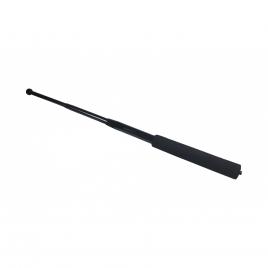 Baston Telescopic de Autoaparare, Negru, Metalic, Maner din Burete cu 4 Elementi