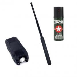 Set electorsoc TW-1901cu lanterna , baston telescopic 50 cm, si spray autoaparare 60ml