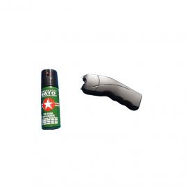 Set format din electrosoc TW-309 cu lanterna si spray autoaparare 60ml cu husa