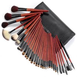 Set 31 pensule machiaj Cosmetic - Make-up Profesional+ Trusa Fard Pleoape + Burete Machiaj Red