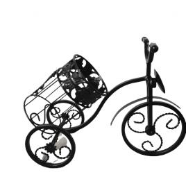 Suport  bauturi, fier forjat, negru, model bicicleta