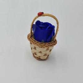 Aranjament floral cos decorativ floare, mic, albastru inchis