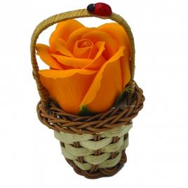 Aranjament floral cos decorativ floare, mic, portocaliu deschis
