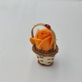 Aranjament floral cos decorativ floare, mic, portocaliu