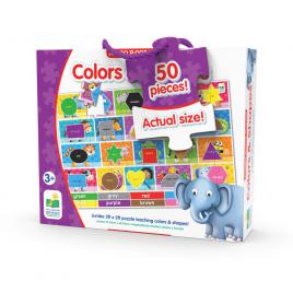 Puzzle mare de podea 50 piese - culori si forme engleza