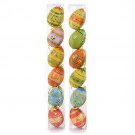 Set 12 oua decorative din plastic multicolor 53b 4x6 cm